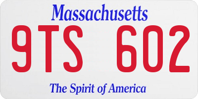 MA license plate 9TS602