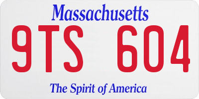 MA license plate 9TS604