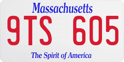 MA license plate 9TS605