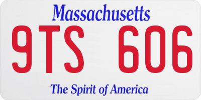 MA license plate 9TS606