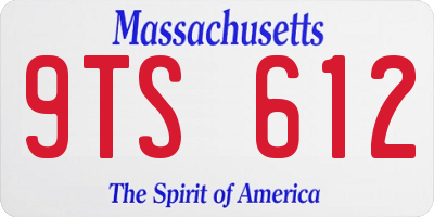 MA license plate 9TS612