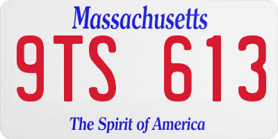 MA license plate 9TS613