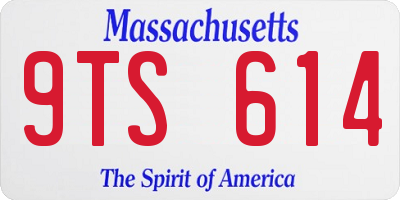 MA license plate 9TS614