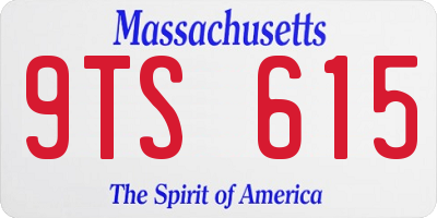 MA license plate 9TS615