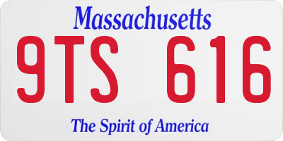 MA license plate 9TS616