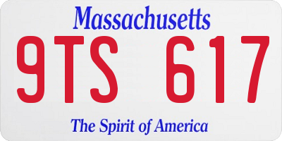 MA license plate 9TS617