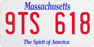MA license plate 9TS618