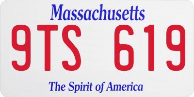 MA license plate 9TS619