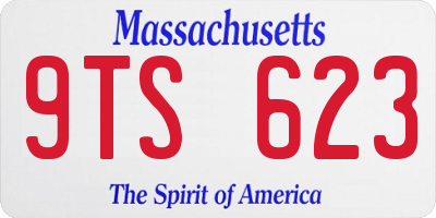 MA license plate 9TS623