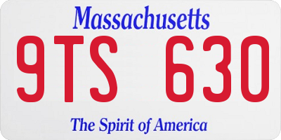 MA license plate 9TS630