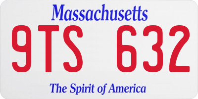 MA license plate 9TS632