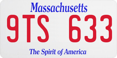 MA license plate 9TS633