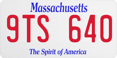 MA license plate 9TS640
