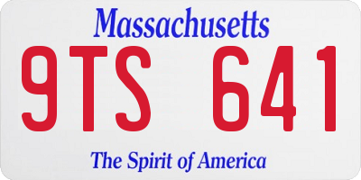 MA license plate 9TS641