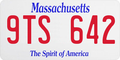 MA license plate 9TS642