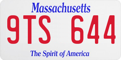 MA license plate 9TS644