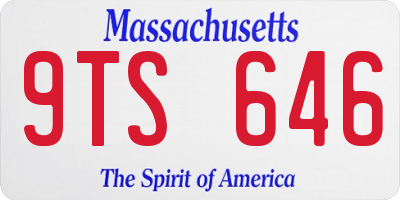 MA license plate 9TS646