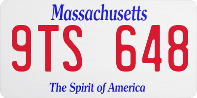 MA license plate 9TS648