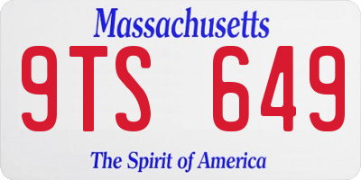 MA license plate 9TS649