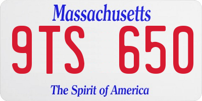MA license plate 9TS650