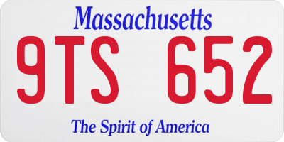 MA license plate 9TS652