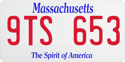 MA license plate 9TS653