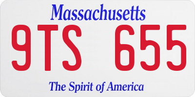 MA license plate 9TS655