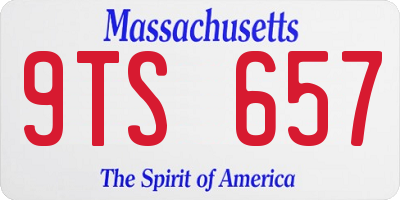 MA license plate 9TS657