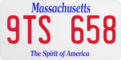 MA license plate 9TS658