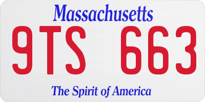 MA license plate 9TS663