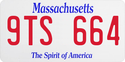 MA license plate 9TS664