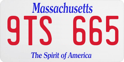 MA license plate 9TS665