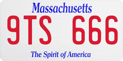 MA license plate 9TS666