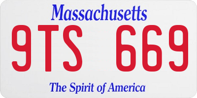 MA license plate 9TS669
