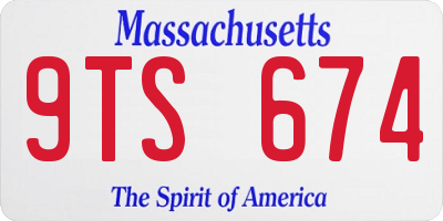 MA license plate 9TS674