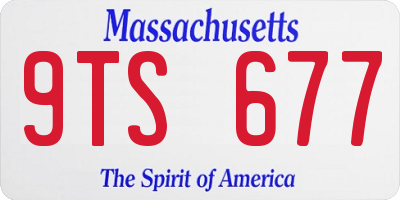 MA license plate 9TS677