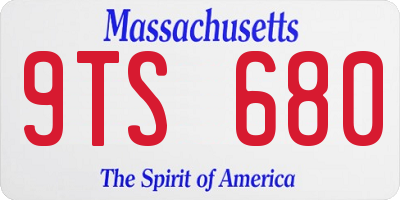 MA license plate 9TS680
