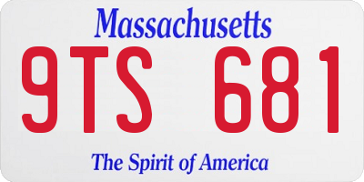 MA license plate 9TS681