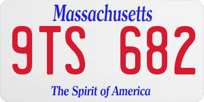 MA license plate 9TS682