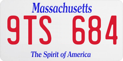 MA license plate 9TS684
