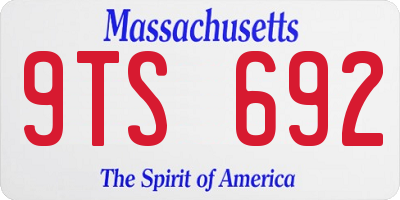 MA license plate 9TS692