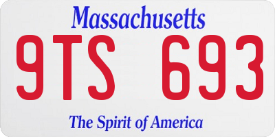 MA license plate 9TS693