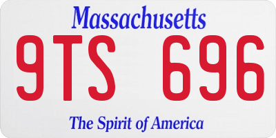 MA license plate 9TS696