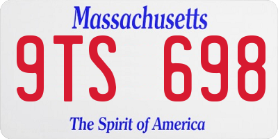 MA license plate 9TS698
