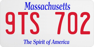 MA license plate 9TS702