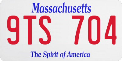 MA license plate 9TS704