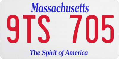 MA license plate 9TS705