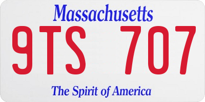 MA license plate 9TS707