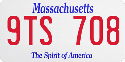 MA license plate 9TS708