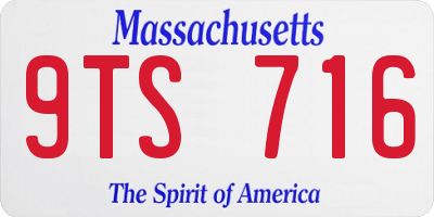 MA license plate 9TS716